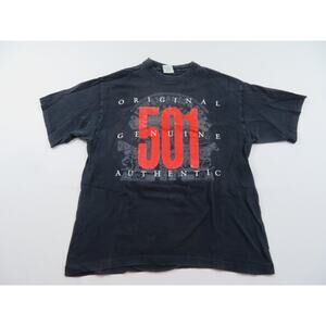 Levi's 501 T-shirt, Original Jeans, Black Red, Sz XL 1990s